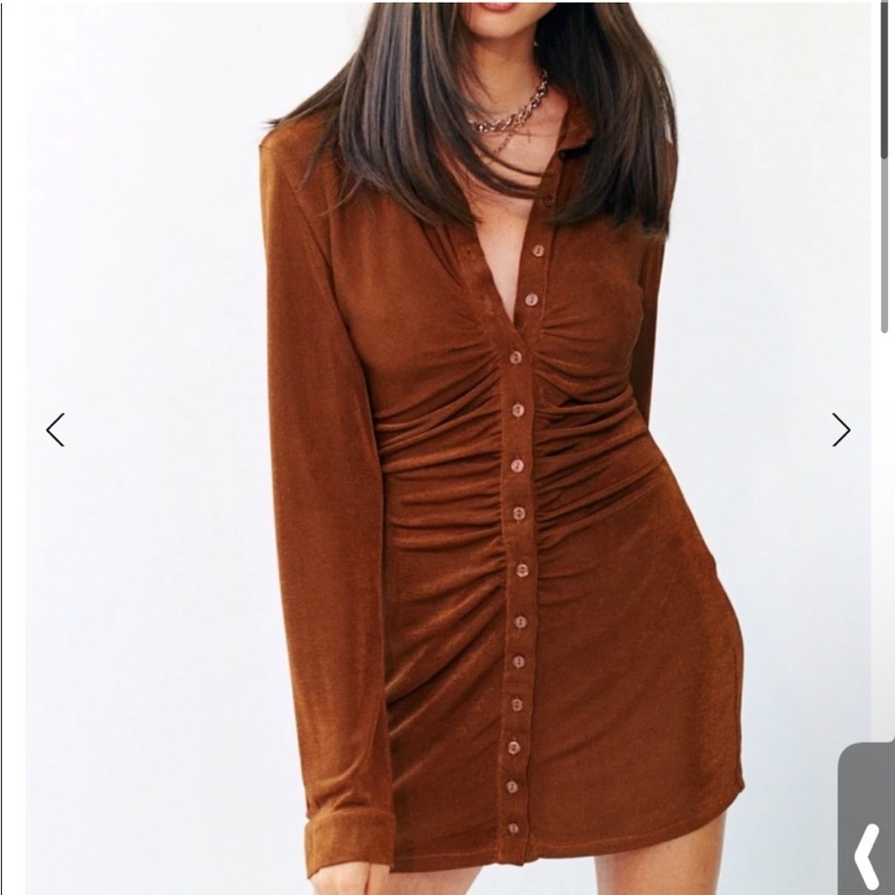 With Jean Andy Dress in Chocolate (Size Small)